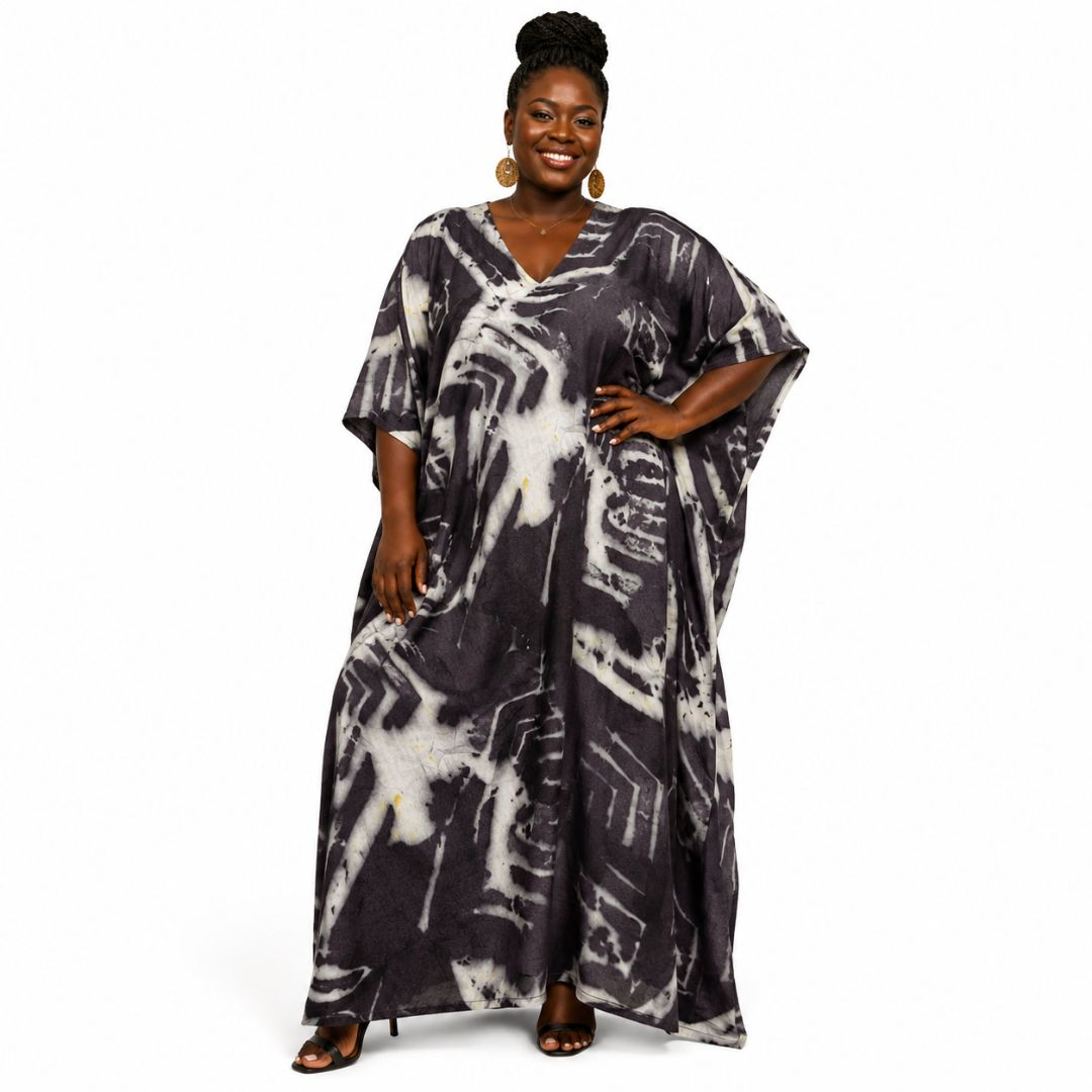 Premium Vintage Abstract Monochrome Print Fabric